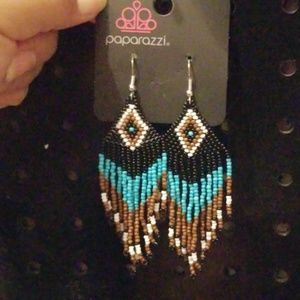 wind blown wanderer blue earrings